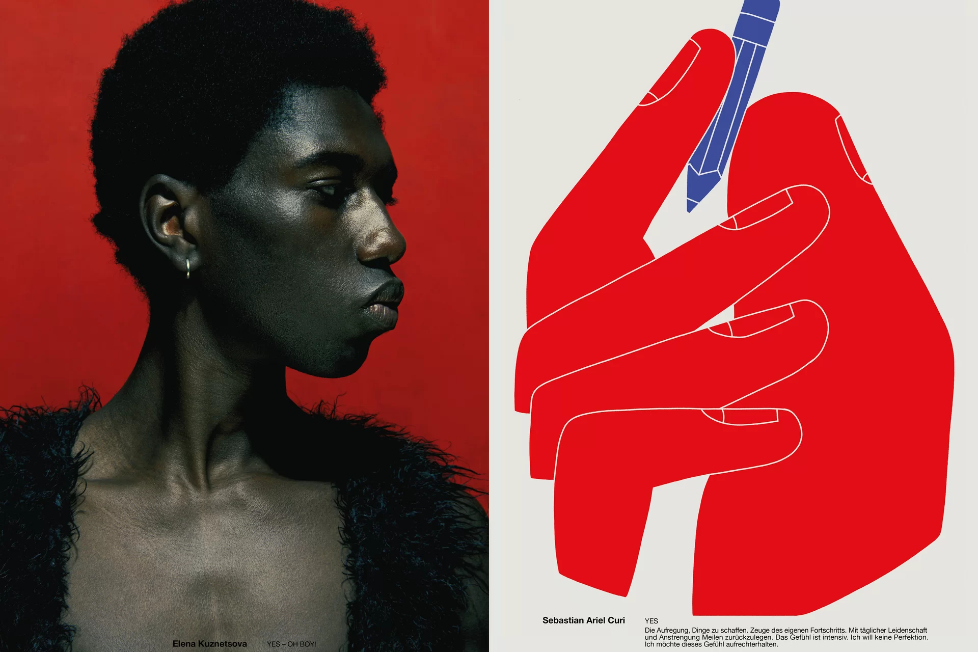 Studio Thom Pfister YES Einmalig Ausstellung Einladung Kuratiert Künstlerinnen Kunst Verkauf Swiss Grafikdesign International Art Direction Creative Direction Grossformat Magazin limitiert Cover Titelbild Inhalt Text Christof Gertsch Plakat Karte Postversand Fotografie Illustration Bunt Farbig Bildkomposition