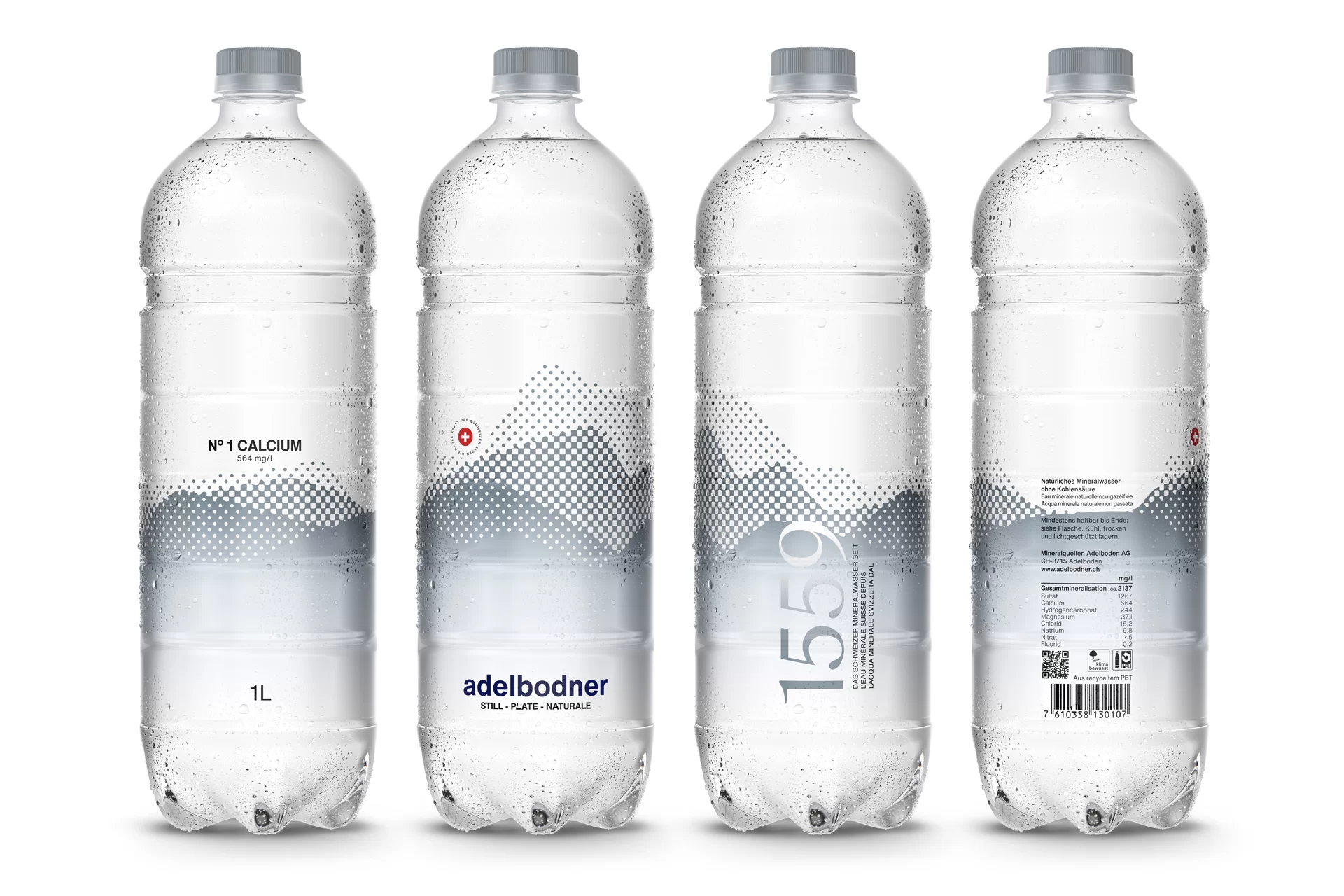 [Translate to English:] Adelbodner Adelboden Werbung Kampagne Plakate Getränke Frische erfrischend Flaschen PET Glas Swiss Grafikdesign Typografie Hochwertig Testimonials Persönlichkeiten Menschen Sport Profisport Gesichter Wasser Mineralwasser Bergen Natur 