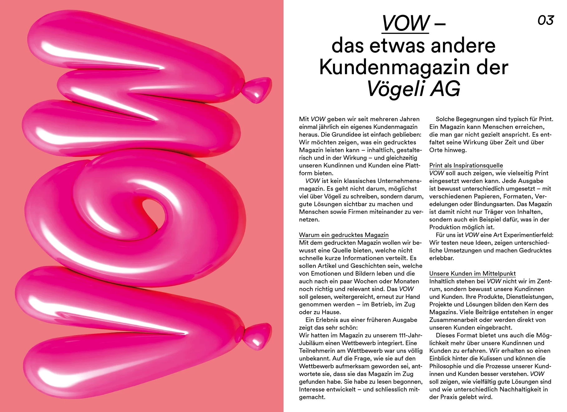 [Translate to English:] vögeli ag magazin
