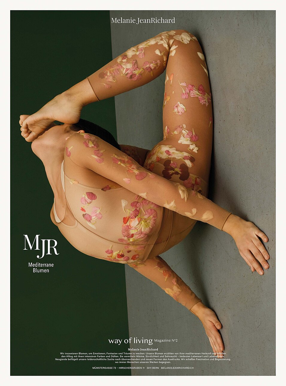 acrobatics with flower body advertising bern
