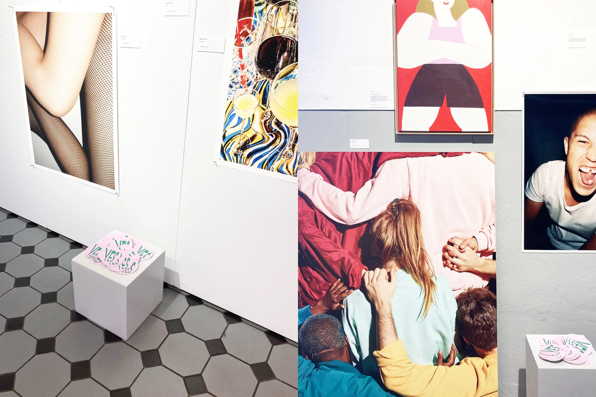 Studio Thom Pfister YES Einmalig Ausstellung Einladung Kuratiert Künstlerinnen Kunst Verkauf Swiss Grafikdesign International Art Direction Creative Direction Grossformat Magazin limitiert Cover Titelbild Inhalt Text Christof Gertsch Plakat Karte Postversand Fotografie Illustration Bunt Farbig Bildkomposition