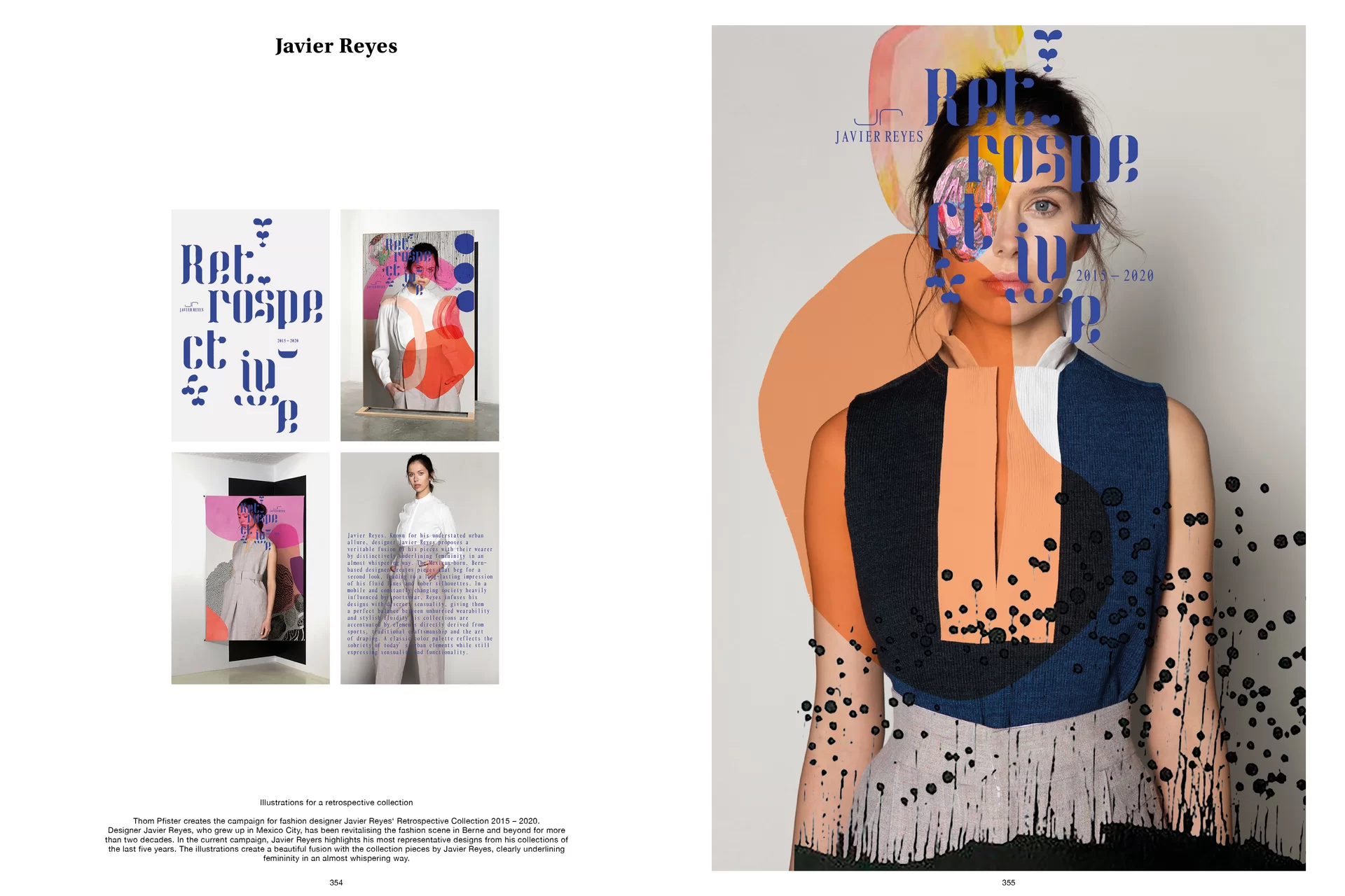 Thom Pfister Buch Inhalt Print Mensch Frau Gesicht Oberkörper Maske Swiss Grafikdesign Begegnungen Art Direction Creative Direction Fotografie Illustration Bunt Blau Apricot Schwarz Weiss Text Typografie Bildkomposition 