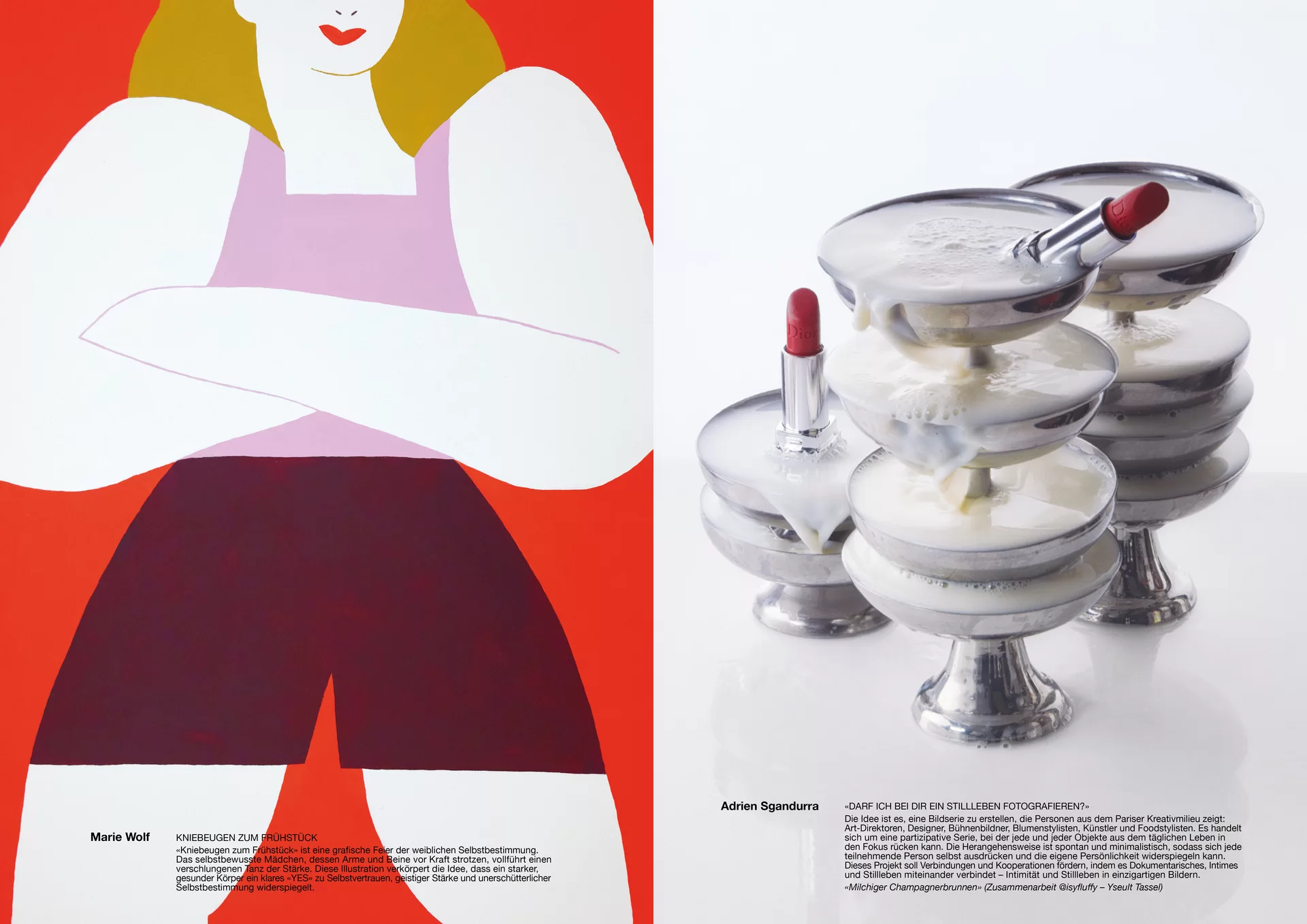 [Translate to English:] Studio Thom Pfister YES Einmalig Ausstellung Einladung Kuratiert Künstlerinnen Kunst Verkauf Swiss Grafikdesign International Art Direction Creative Direction Grossformat Magazin limitiert Cover Titelbild Inhalt Text Christof Gertsch Plakat Karte Postversand Fotografie Illustration Bunt Farbig Bildkomposition