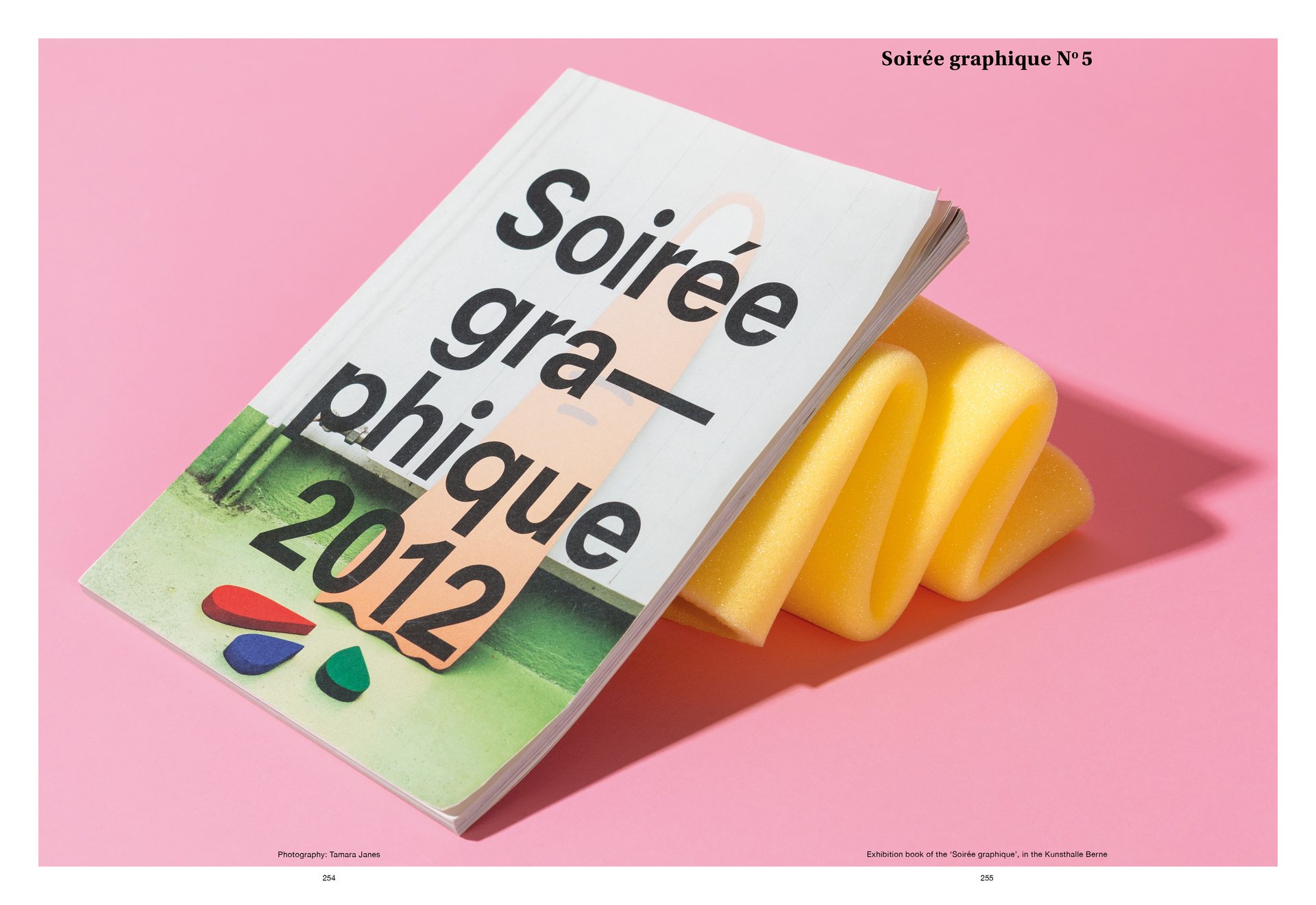 Thom Pfister Buch Inhalt Print Swiss Grafikdesign Begegnungen Art Direction Creative Direction Fotografie Illustration Bunt Rosa Gelb Text Typographie Bildkomposition 