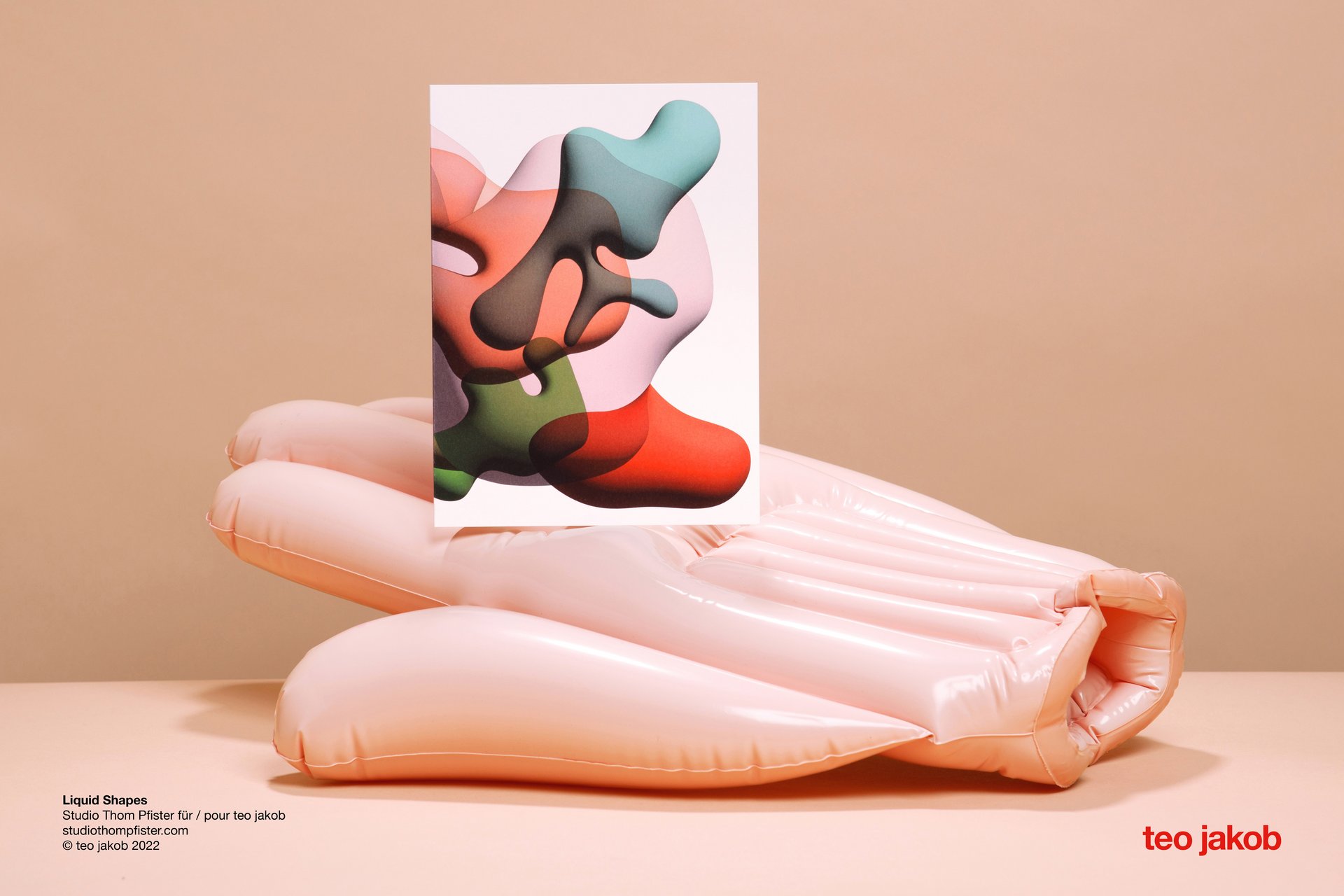 Teo Jakob Advertisement Postcard Colorful Abstraction Swiss Graphicdesign Colors Forms Figures Inflatable Hand fluent Illustration