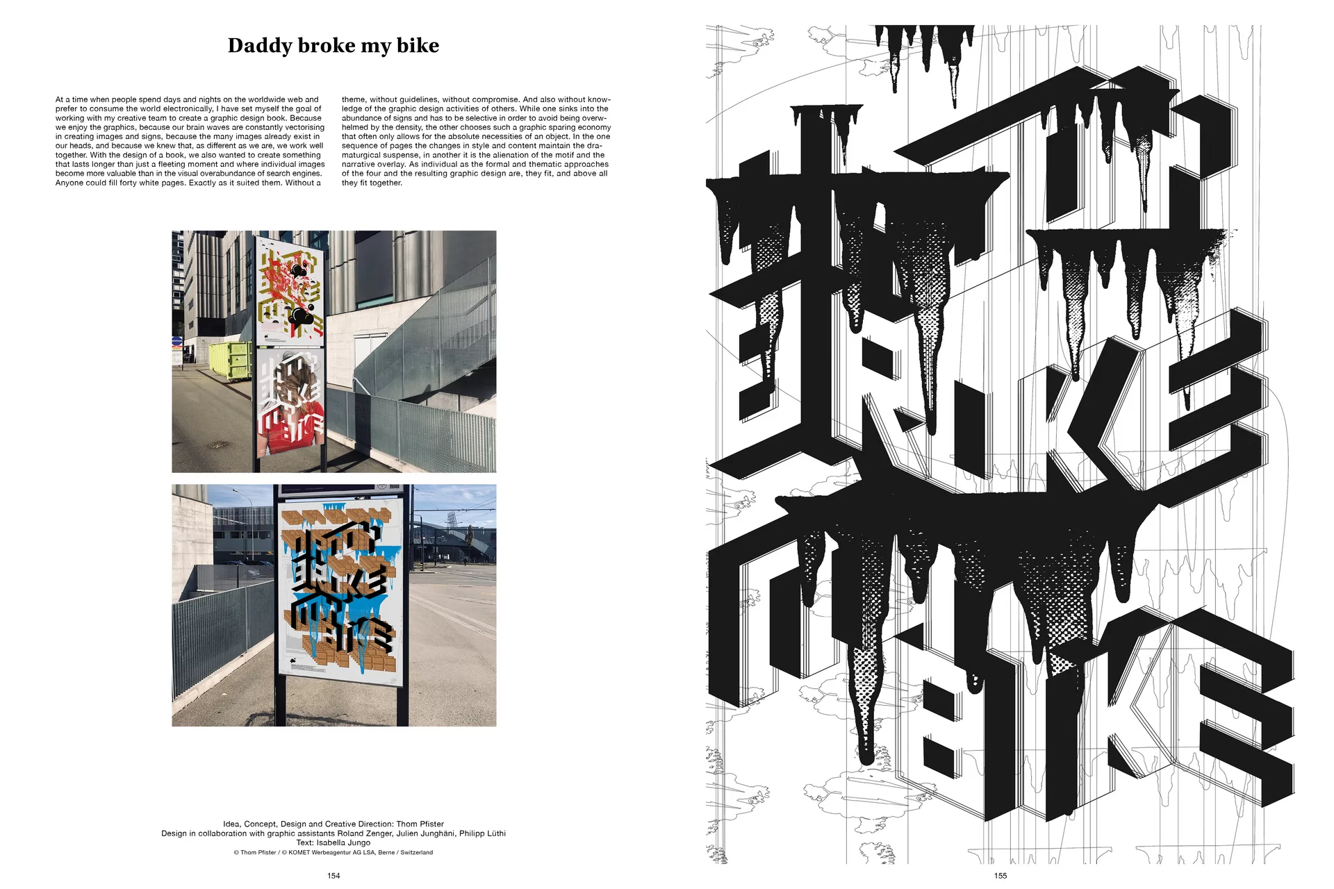 Thom Pfister Buch Inhalt Print Plakate Swiss Grafikdesign Begegnungen Art Direction Creative Direction Text Typografie Bildkomposition