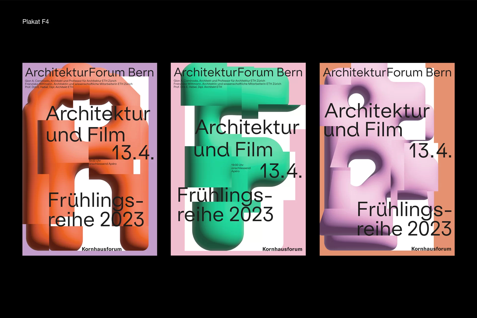 Architekturforum Plakat Bunt System Text Webseite Swiss Grafikdesign Typografie Schrift Text Farben Formen Figuren 3D Fotografie Corporate Design Briefschaften Visitenkarten  