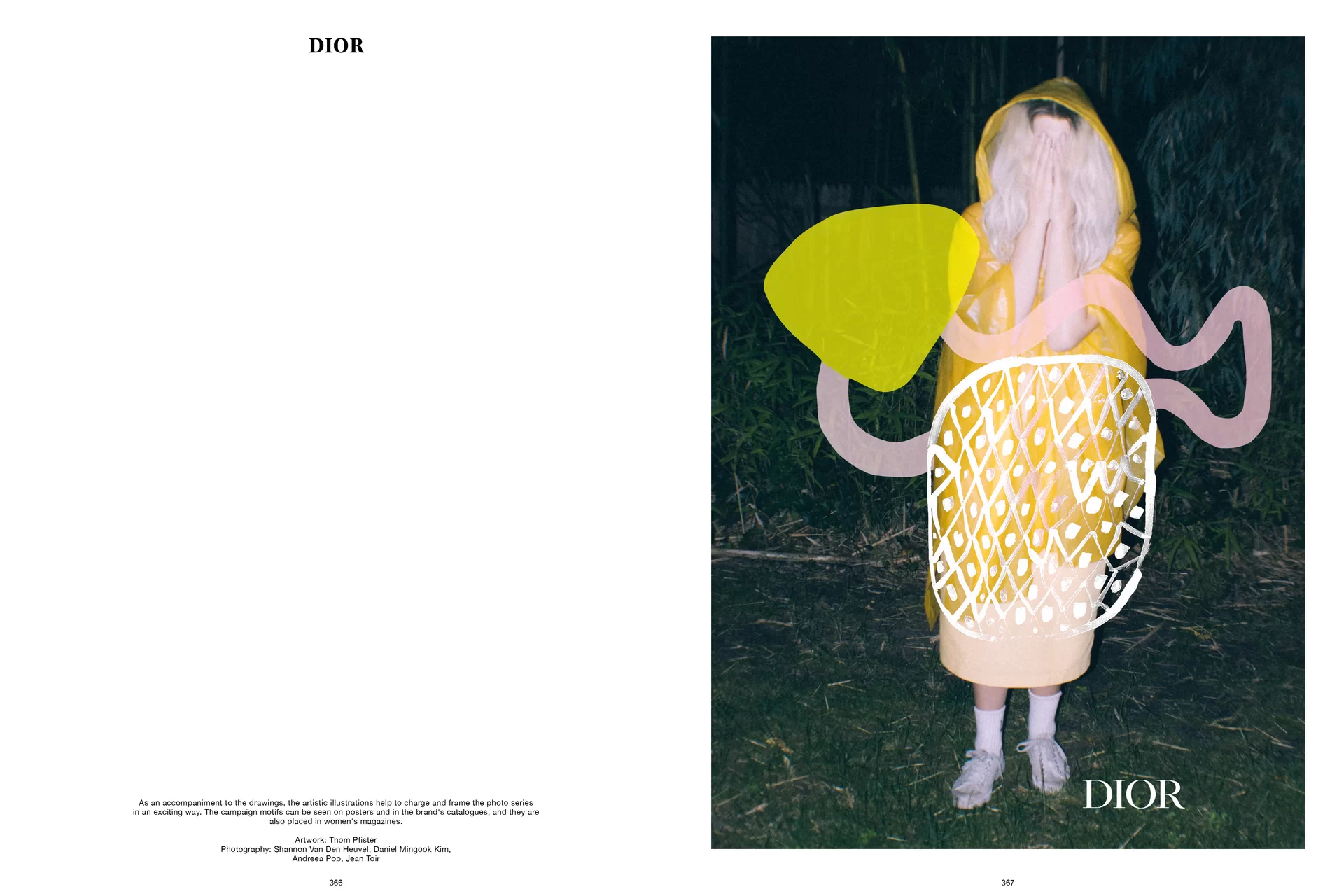 Thom Pfister Buch Print Mensch Frau Swiss Grafikdesign Begegnungen Art Direction Creative Direction Fotografie Illustration Bunt Muster Weisse leere Seite Text Bildkomposition 