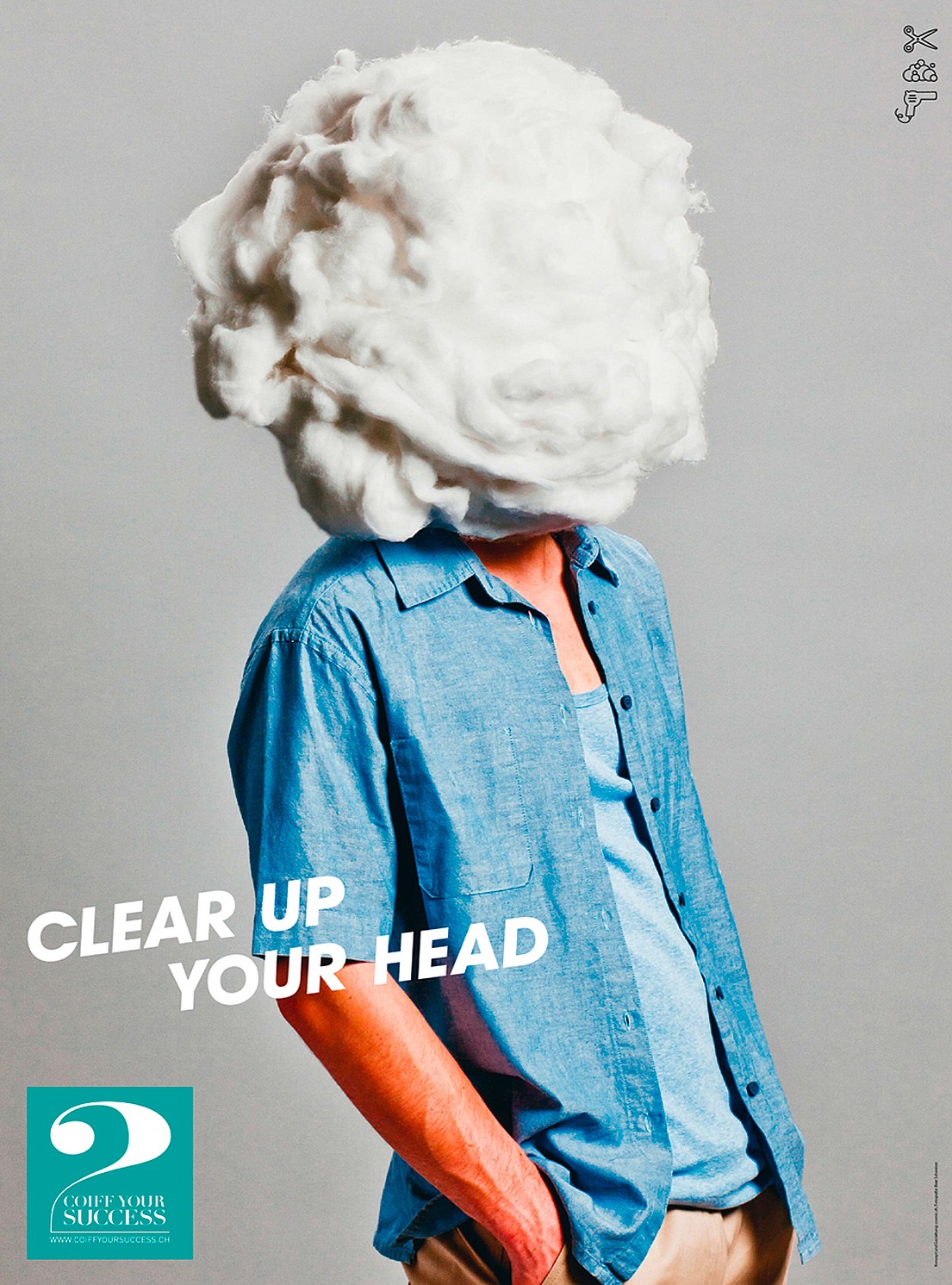  cotton wool on head advertising bern