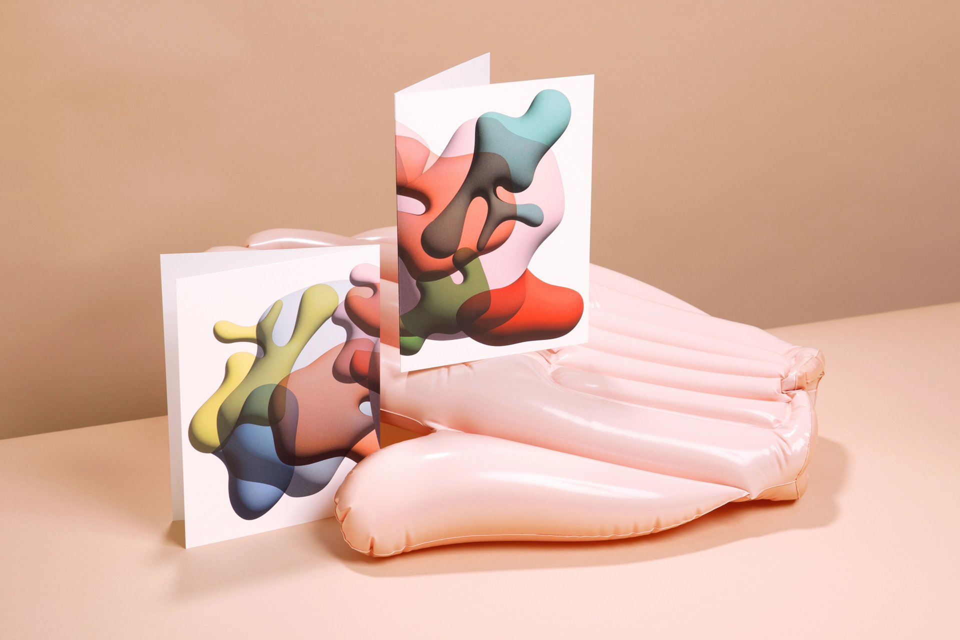 Teo Jakob Advertisement Postcard Colorful Abstraction Swiss Graphicdesign Colors Forms Figures Inflatable Hand fluent Illustration