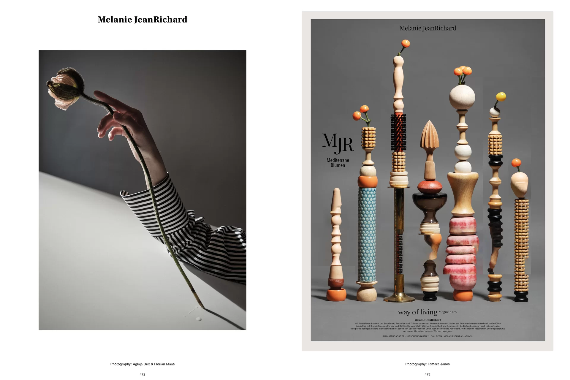 Thom Pfister Buch Inhalt Print Arm Blume Turm Swiss Grafikdesign Begegnungen Art Direction Creative Direction Fotografie Bunt Text Bildkomposition 