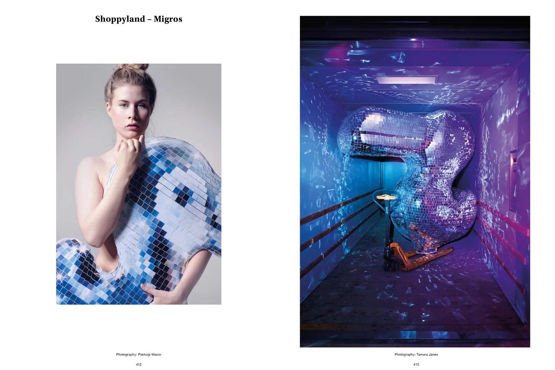 Thom Pfister Buch Inhalt Titelblatt Cover Print Mensch Frau Vogel Aufblasbar Swiss Grafikdesign Begegnungen Art Direction Creative Direction Fotografie Illustration Bunt Lila Türkis Dunkelblau Text Bildkomposition 