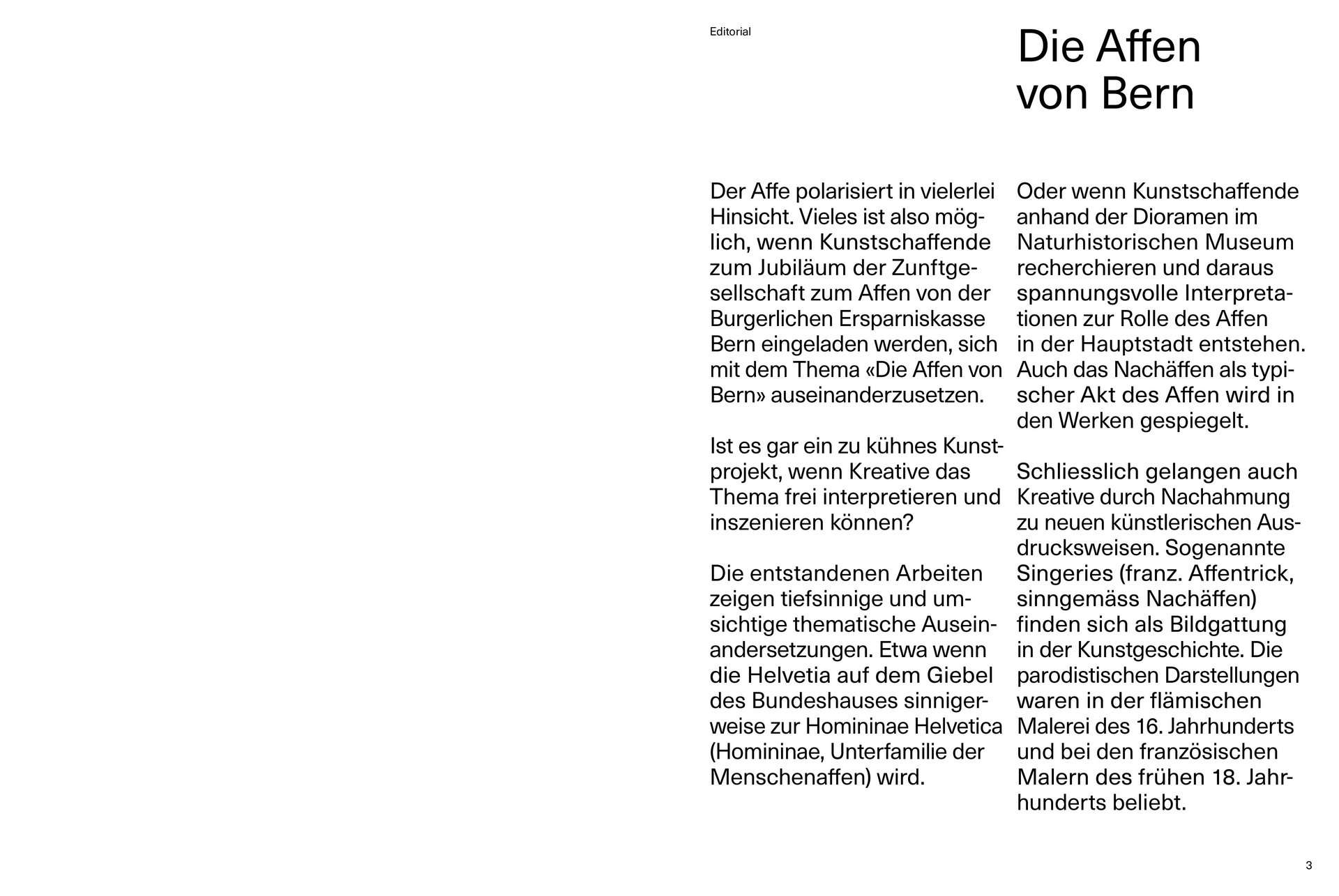 Burgerliche Ersparniskasse Bern Magazin Inhalt Text