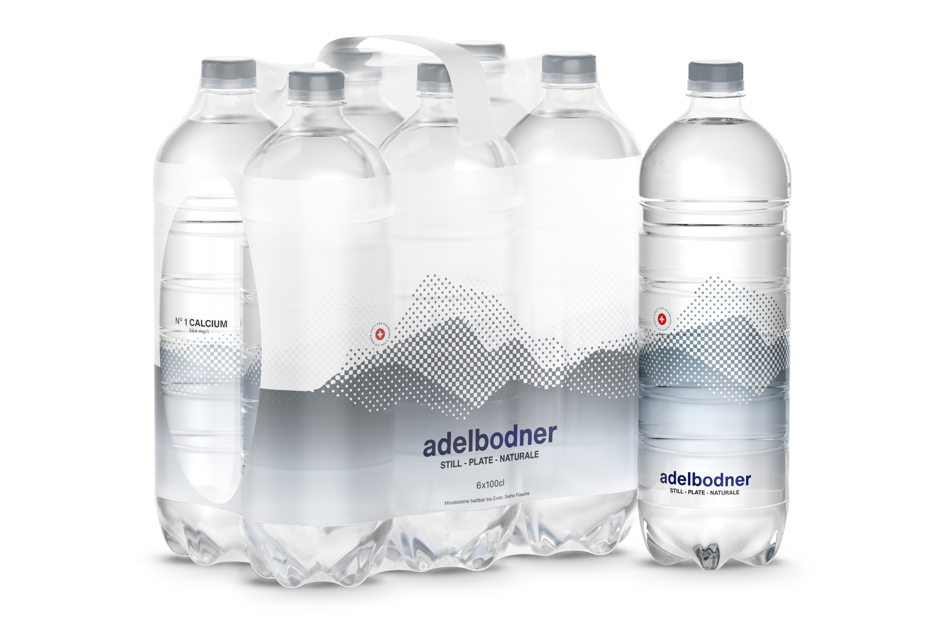 [Translate to English:] Adelbodner Adelboden Werbung Kampagne Plakate Getränke Frische erfrischend Flaschen PET Glas Swiss Grafikdesign Typografie Hochwertig Testimonials Persönlichkeiten Menschen Sport Profisport Gesichter Wasser Mineralwasser Bergen Natur 