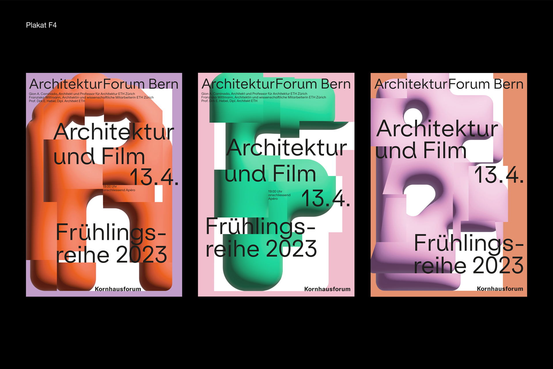 Architekturforum Plakat Bunt System Text Webseite Swiss Grafikdesign Typografie Schrift Text Farben Formen Figuren 3D Fotografie Corporate Design Briefschaften Visitenkarten  